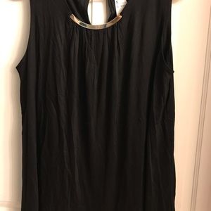 H&M sleeveless top with gold bar neck detail